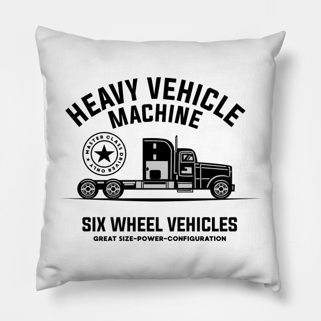 TRUCK MASTER Pillow by beanbeardy