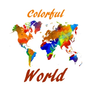 Design 33 colorful worldmap T-Shirt