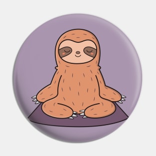 Lazy Kawaii Cute Sloth Loves Yoga Pin