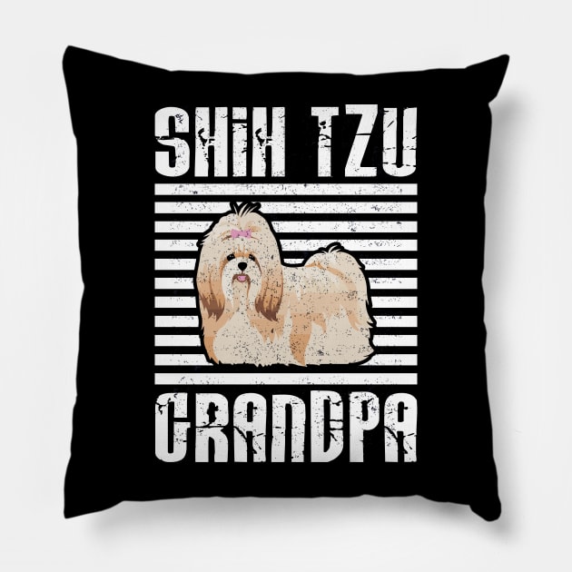 Shih Tzu Grandpa Proud Dogs Pillow by aaltadel