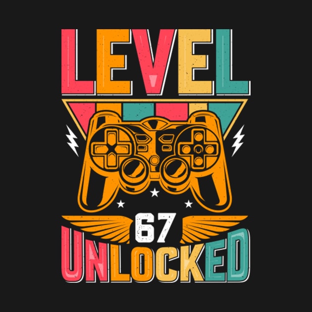 Level 67 Unlocked Awesome Since 1956 Funny Gamer Birthday by susanlguinn