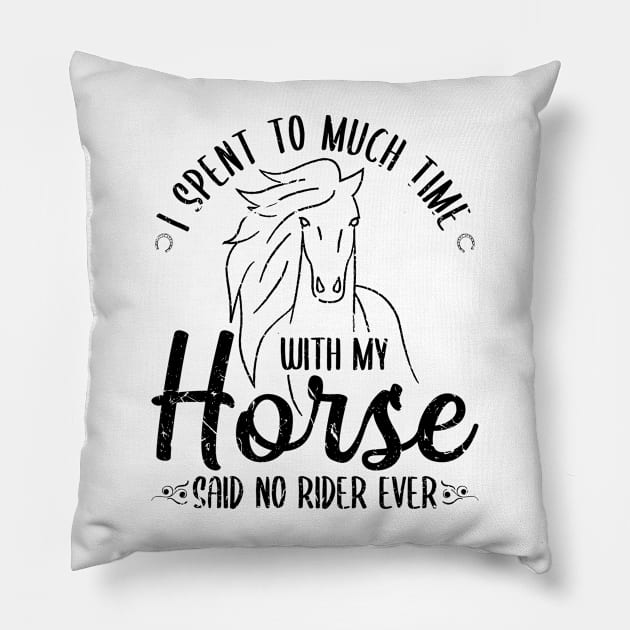 Horseback Riding Funny Horse Pillow by Humbas Fun Shirts