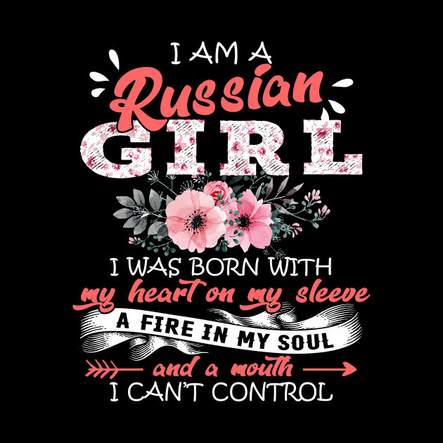 Russian Girl I Was Born With My Heart on My Sleeve Floral Russia Flowers Graphic by Kens Shop