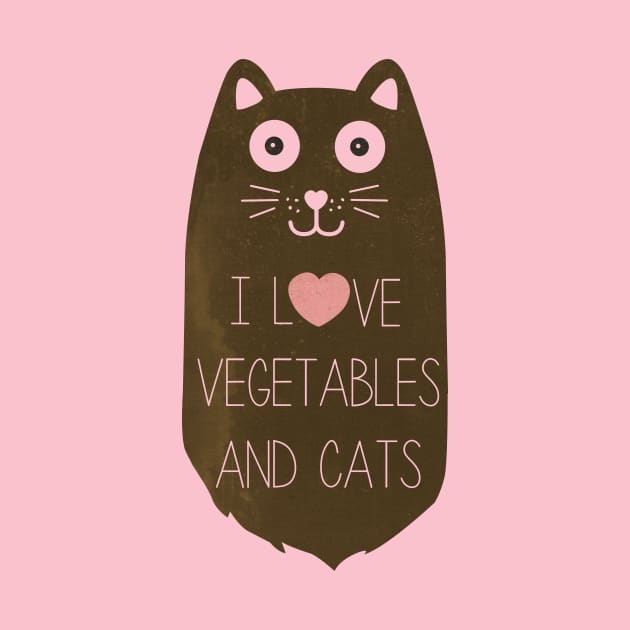 vegan cat - vegetables and cat by teemarket