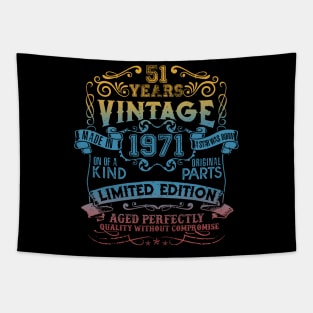 51 Years old Vintage 1971 Limited Edition 51st Birthday Tapestry