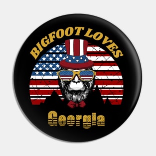 Bigfoot loves America and Georgia Pin