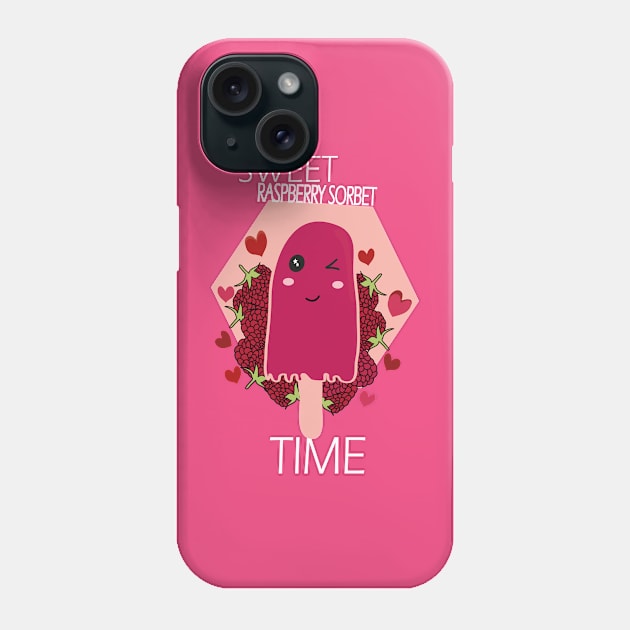 Raspberry sorbet Kawaii Cute Sweet Raspberry Sorbet Time Phone Case by Day81