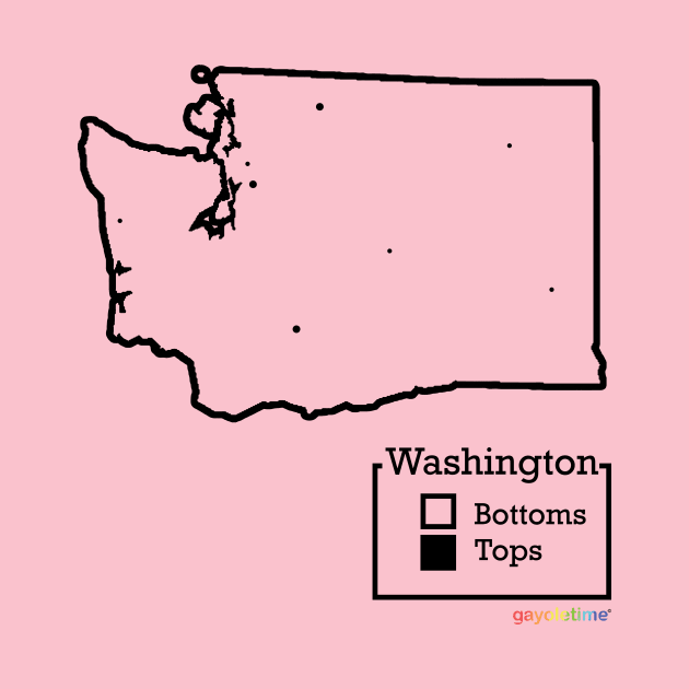 Washington Bottoms / Tops Map by GayOleTime