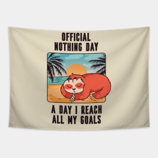 Cute Lazy Beach Sloth Nothing Day Design Tapestry