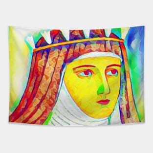 Hildegard of Bingen Colourful Portrait | Hildegard of Bingen Artwork 11 Tapestry