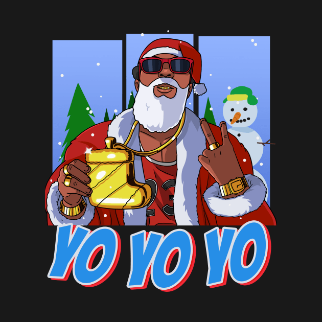 Black Santa Claus Gangster Christmas by Noseking