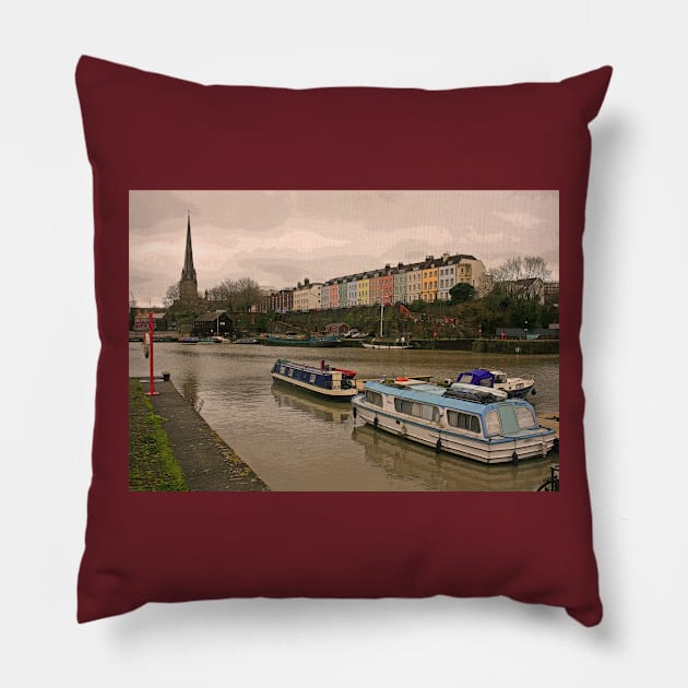 Harbourside, Bristol, February 2024 Pillow by RedHillDigital