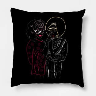 Trixie and katya Line art Pillow