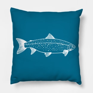 Landlocked Salmon - fish lovers hand drawn animal Pillow