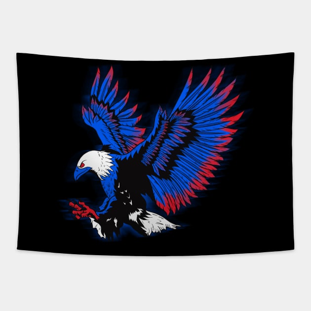 Eagle Red White and Blue Tapestry by Joebarondesign