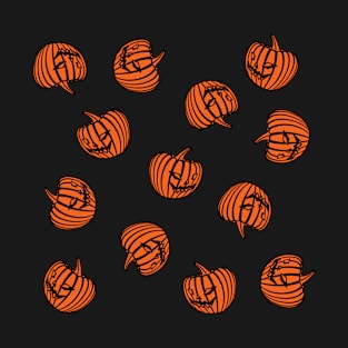 Scary Pumpkin Heads Halloween Pattern T-Shirt