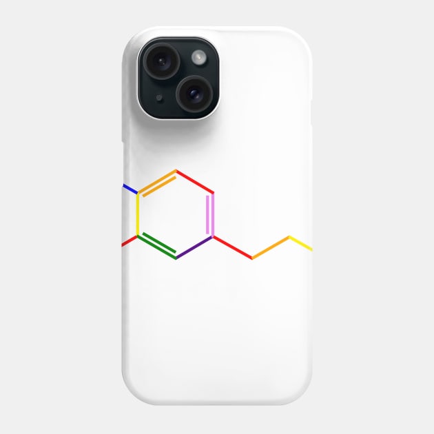 Dopamine Rainbow Molecule Chemistry Phone Case by ChemECool