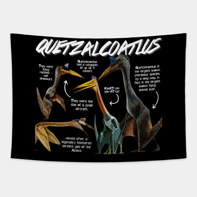 Quetzalcoatlus Fun Facts Tapestry by Animal Facts and Trivias