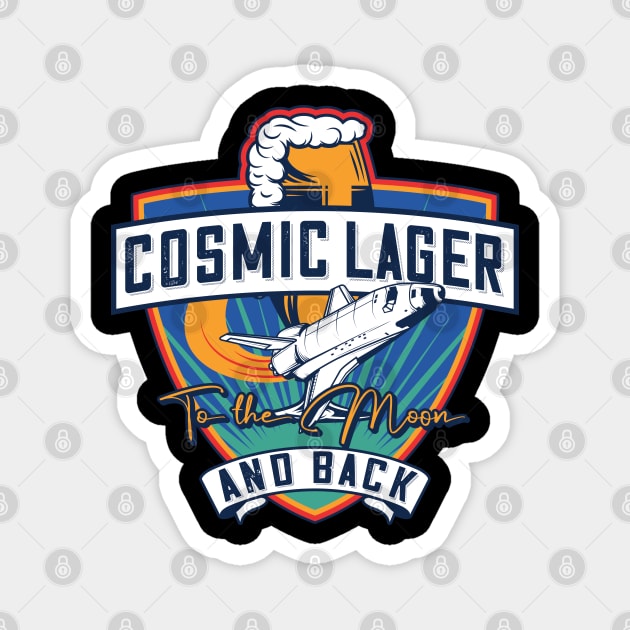 cosmic lager to the moon and back Magnet by samoel
