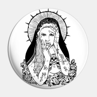 Tattooed Mother Mary Pin