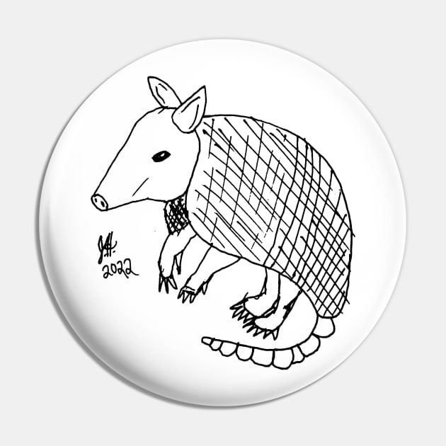 Armadillo Sketch Pin by jhsells98