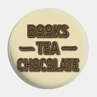 Books Tea Chocolate Pin