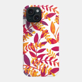 Watercolor branches - orange and purple Phone Case