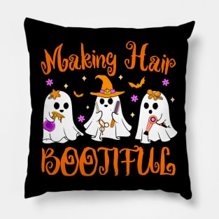 Funny Making Hair Bootiful Hairdresser Ghost Halloween Pillow