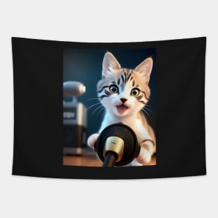 Singing Cat - Modern Digital Art Tapestry