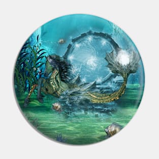 Awesome steampunk seahorse Pin