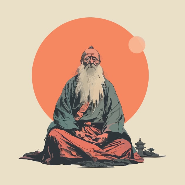 Zen Old Master Meditating by Ceiko