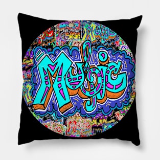 Music Spray Circle Pop art Pillow