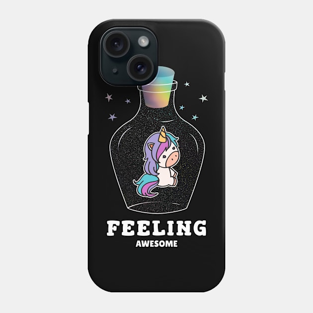 unicorn, animal, rainbow, horse, cartoon, animated, fantasy, magic, bottle, glass Phone Case by Osmin-Laura