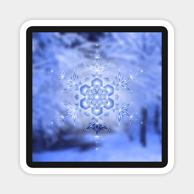 Crystal forest | Winter Sacred Geometry Magnet by natasedyakina