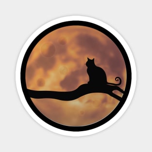 Moon Cat Silhouette Magnet