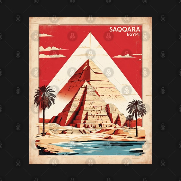 Saqqara Egypt Desert Vintage Poster Tourism by TravelersGems