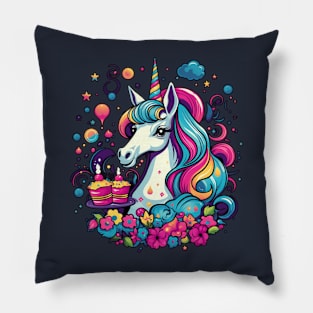 Unicorn Birthday Girl Pillow