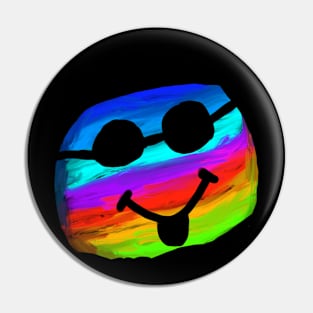 Abstract inverted happy colourful face Pin