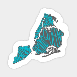 New York City Borough Map Magnet