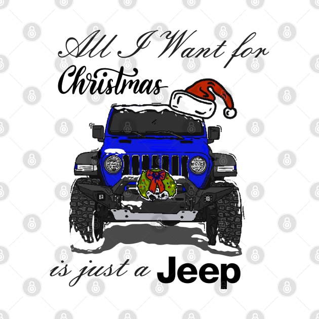 Christmas Jeep Blue by 4x4 Sketch