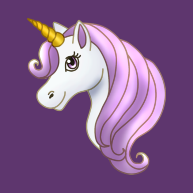 Cute Kawaii Unicorn With Purple Mane - Purple Unicorn ...