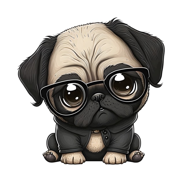 Sweet cute Cartoon Pug by MLArtifex