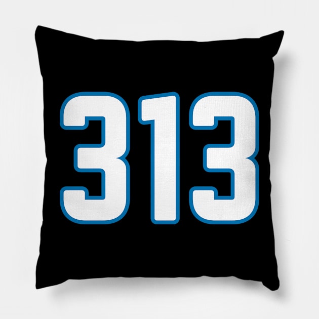 313 Detroit Football Pillow by Menras