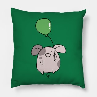 Green Balloon Spotted Pig Pillow