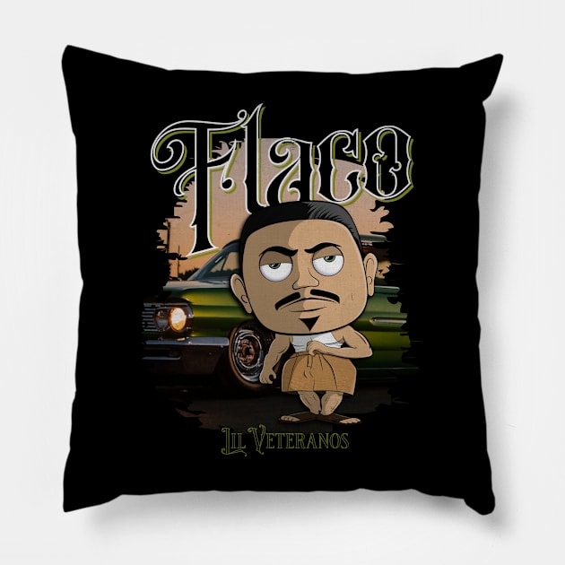 Custom Lil Veterano “Flaco” Pillow by NUNEZ CREATIONS