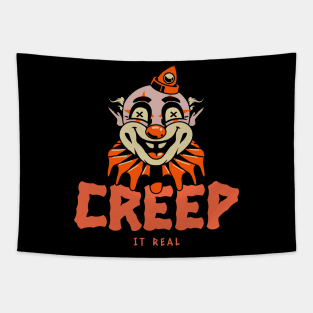 Creep it real halloween circus clown Tapestry