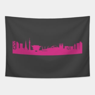 Tokyo skyline pink Tapestry