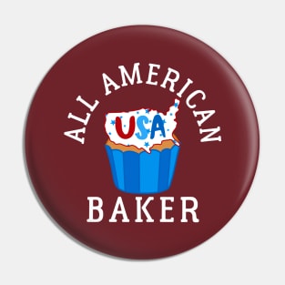 ALL AMERICAN BAKER PATRIOTIC 4TH OF JULY USA CUPCAKE BAKING Pin