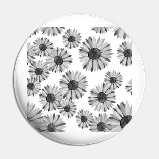 Watercolor Sunflowers Pattern - Black Background Pin