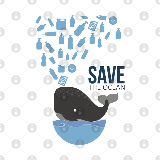 Save The Ocean Keep The Sea Plastic Free Turtle Scene by javva